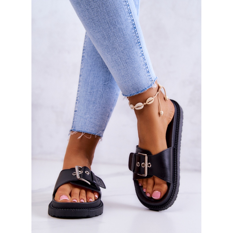 Klassische Hausschuhe mit Schnalle Big Star JJ274A307 Schwarz 2