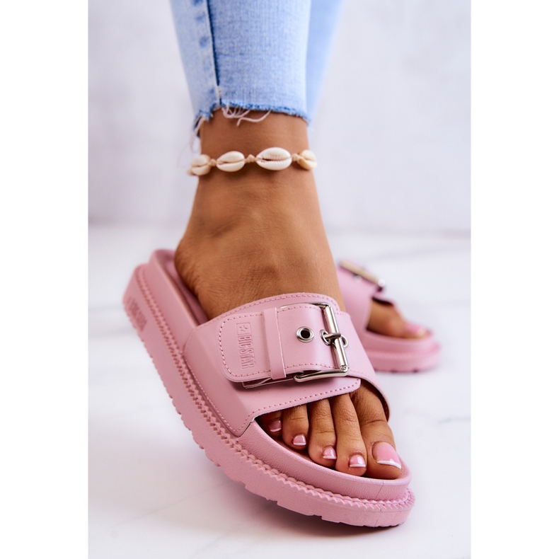 Klassische Hausschuhe mit Schnalle Big Star JJ274A308 Rosa 2