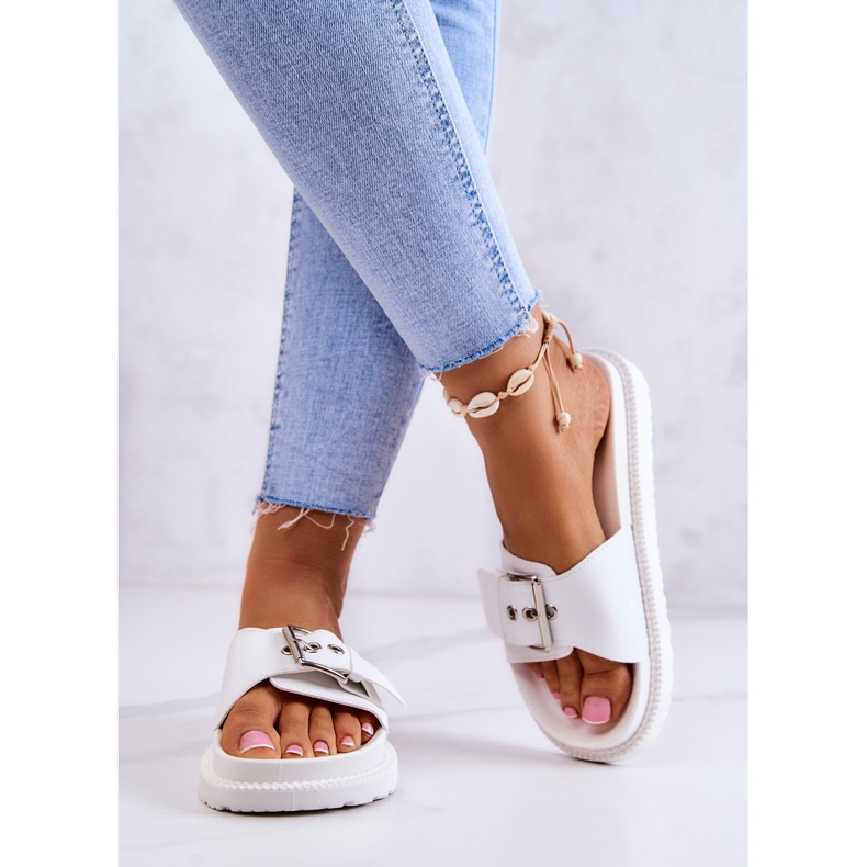 Klassische Hausschuhe mit Schnalle Big Star JJ274A309 Weiß 2