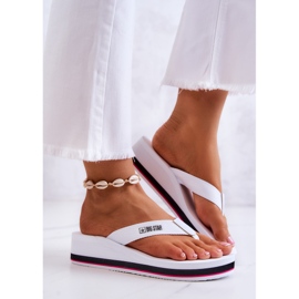 Damen-Flip-Flops auf dem Keil Big Star JJ274A333 Weiß 2
