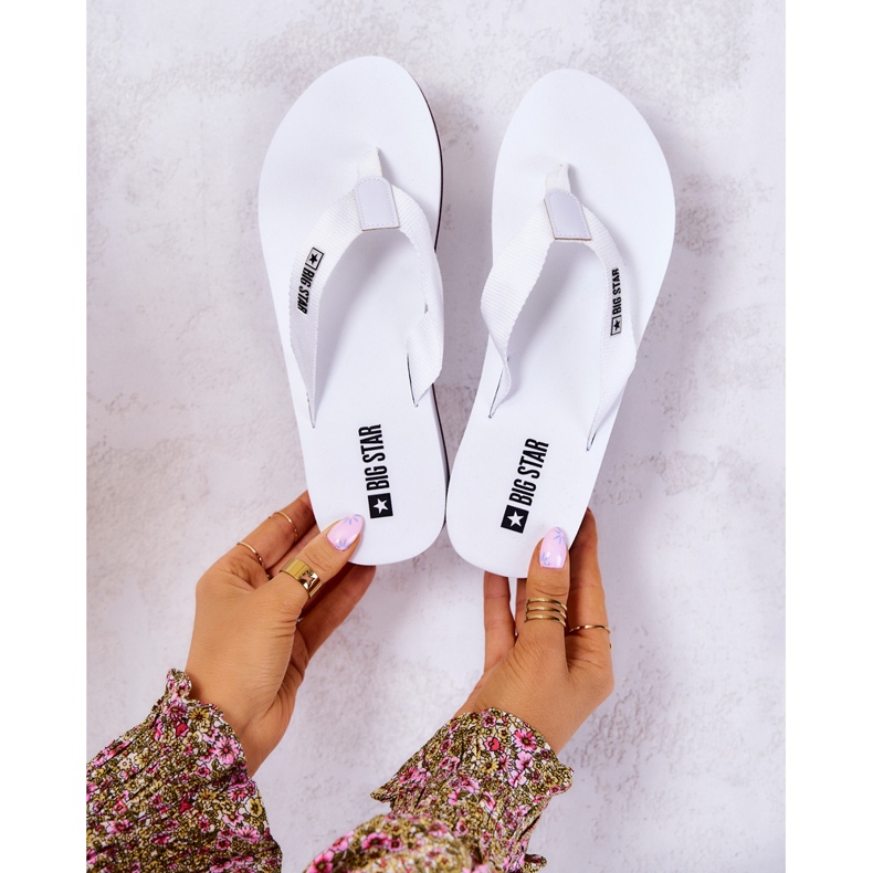 Damen-Flip-Flops auf dem Keil Big Star JJ274A333 Weiß 1
