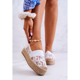 FE1 Weiße Berkaley Slip-On-Espadrilles für Damen 1