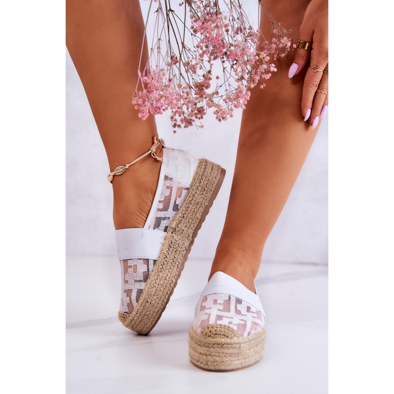 FE1 Weiße Berkaley Slip-On-Espadrilles für Damen 2