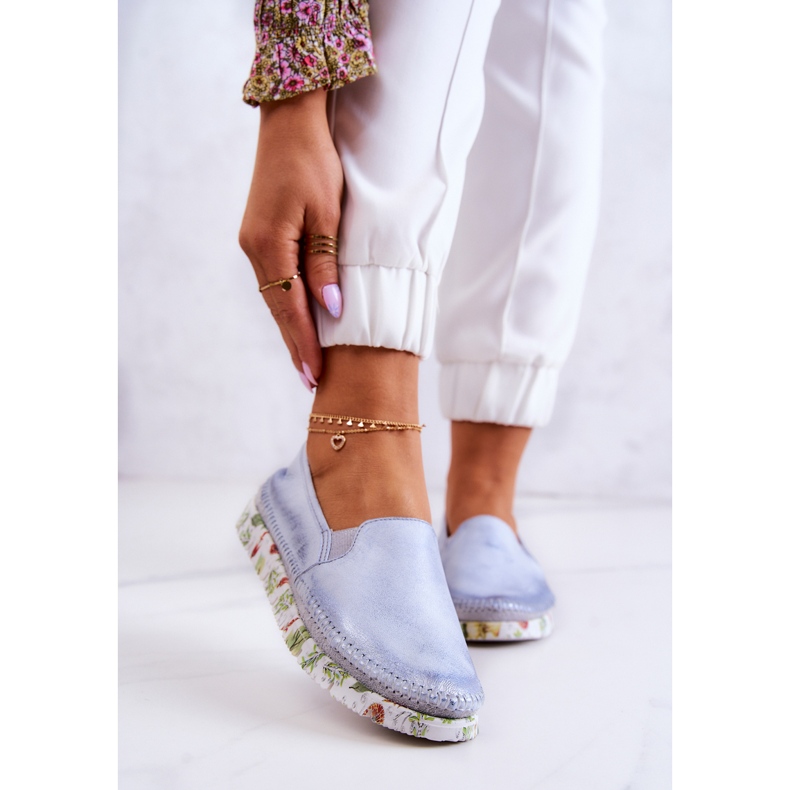 Damen-Slipper aus Leder Maciejka 03512-40 Hellblau 1