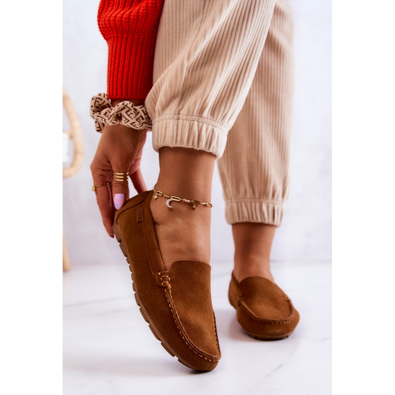 Damen Wildleder Loafer Big Star JJ274660 Kamel braun 2