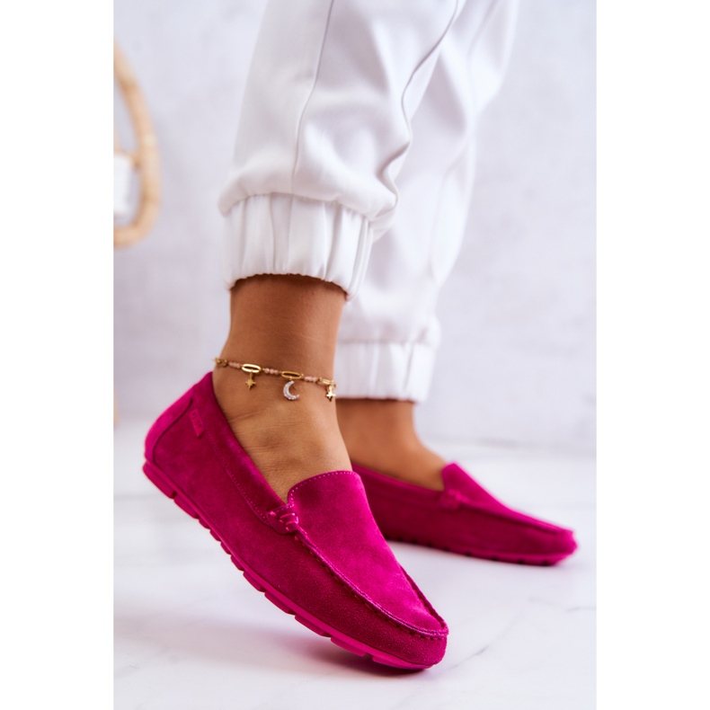 Damen-Loafer aus Wildleder Big Star JJ274656 Fuchsia rosa 2