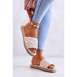 Geflochtene Lederhausschuhe Big Star JJ274922 Beige 2