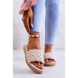 Geflochtene Lederhausschuhe Big Star JJ274922 Beige 1