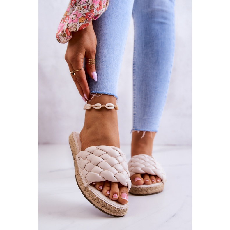 Geflochtene Lederhausschuhe Big Star JJ274922 Beige 1