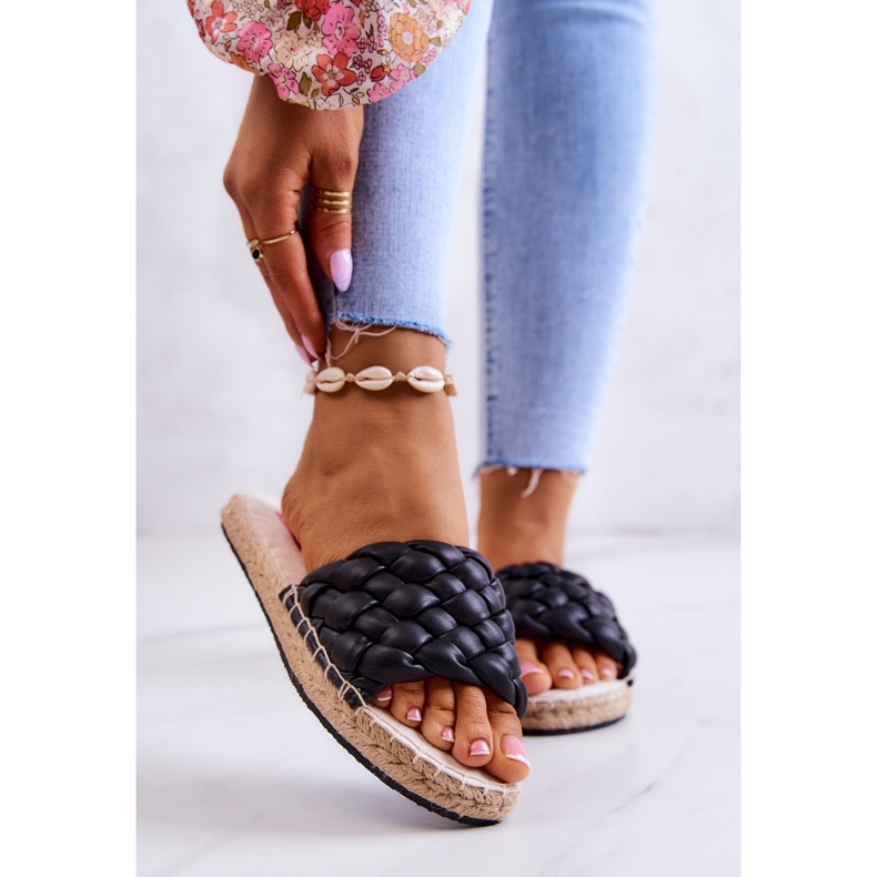 Geflochtene Lederhausschuhe Big Star JJ274919 Schwarz 1