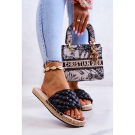 Geflochtene Lederhausschuhe Big Star JJ274919 Schwarz 2