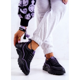 Memory Foam Big Star JJ274786 Schwarze Sportschuhe violett 2