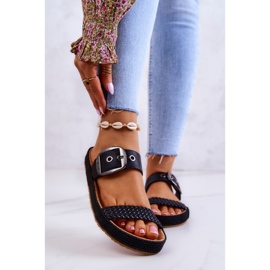 Modische Hausschuhe mit Schnalle Big Star JJ274730 Schwarz 2