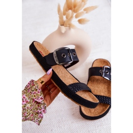 Modische Hausschuhe mit Schnalle Big Star JJ274730 Schwarz 1