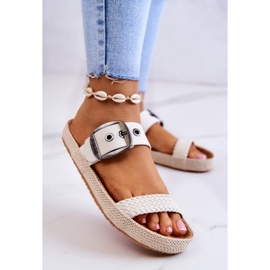 Modische Hausschuhe mit Schnalle Big Star JJ274729 Weiß 2