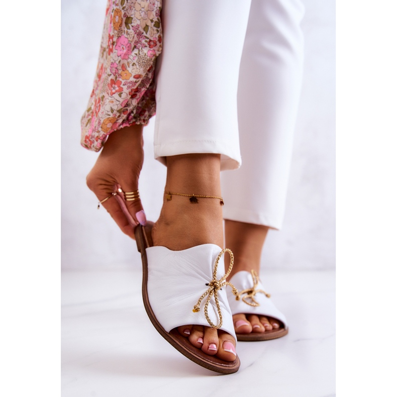 Damenhausschuhe aus Leder Nicole 2659/003 Weiß 1