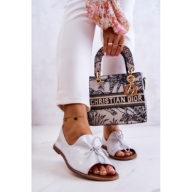 Leder Damen Ballerinas Nicole 2660/005 Weiß-Silber 2