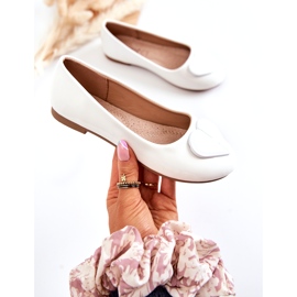 Vinceza Lackierte Kinderballerinas mit Herz Weiß Corty 2