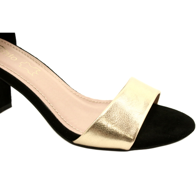 Schwarze und goldene Sandalen auf einem Absatz Evento 20SD98-1617 5