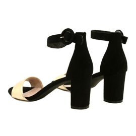 Schwarze und goldene Sandalen auf einem Absatz Evento 20SD98-1617 4