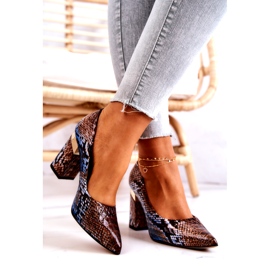 Lewski Shoes Lederpumps Lewski Snake 3117 Braun-Blau 2