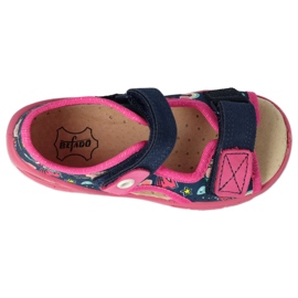 Befado Kinderschuhe VPE 065P172 marineblau rosa 1