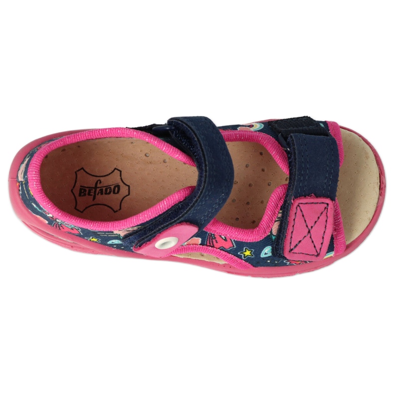 Befado Kinderschuhe VPE 065P172 navy blau rosa 1