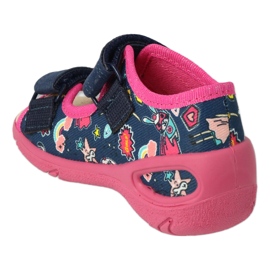 Befado Kinderschuhe VPE 065P172 marineblau rosa 3