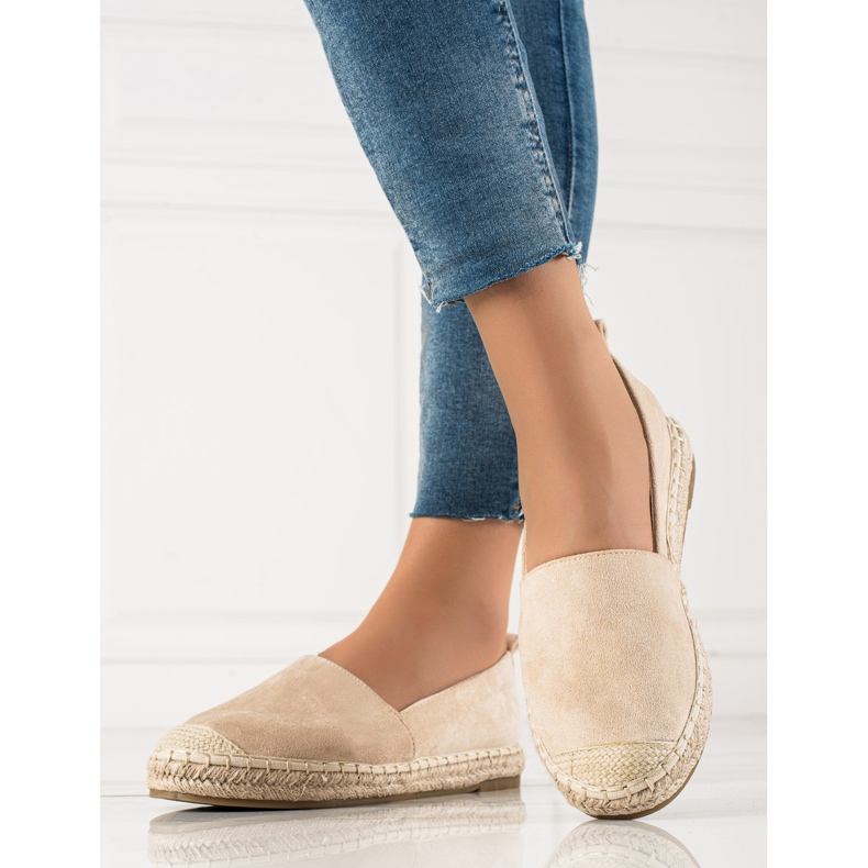 Bestelle Beige Wildleder Espadrilles 2