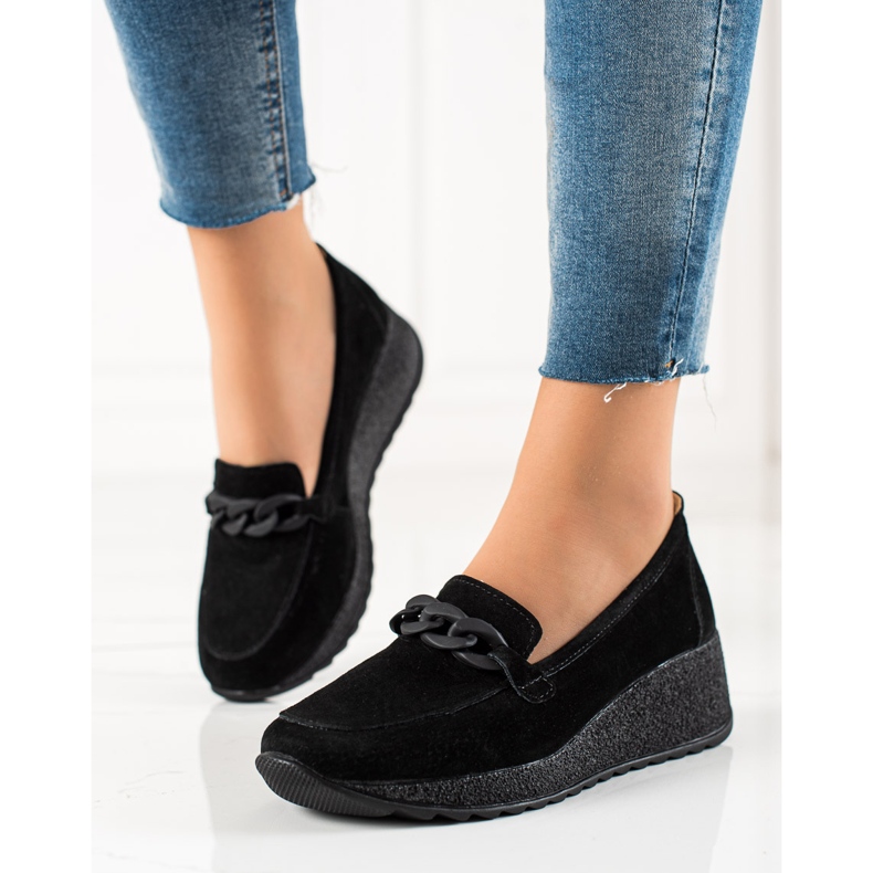 Filippo Leder-Brogues auf der Plattform schwarz 2