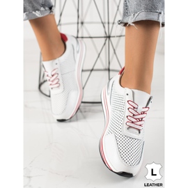 VINCEZA Sneakers mit Lochmuster weiß rot 3