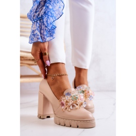 PA2 Elegante Pumps mit Verzierung Caterine in Uni-Beige 1