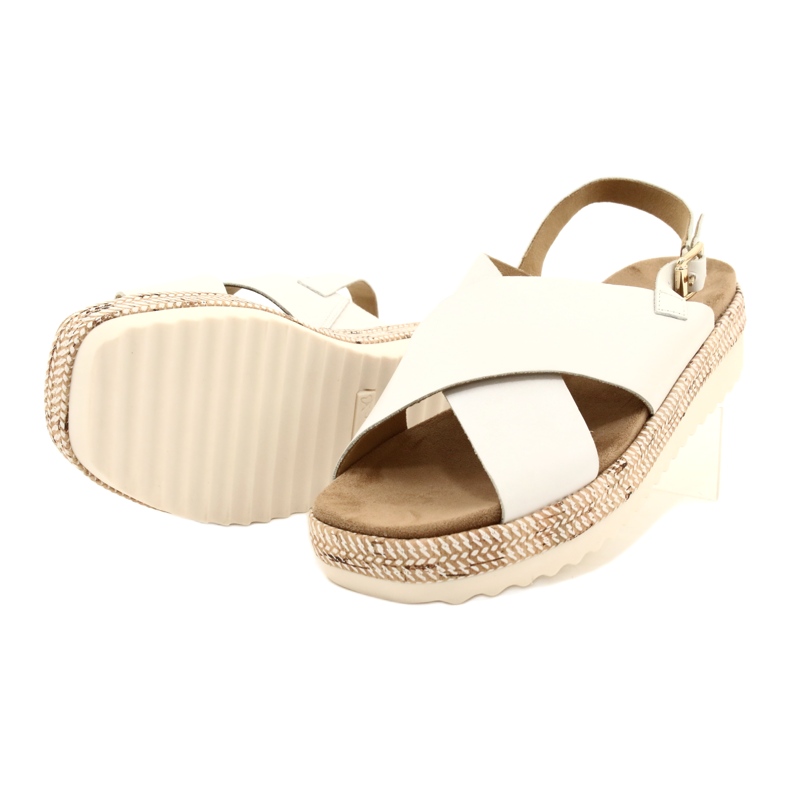Caprice Ledersandalen auf der Plattform 9-28712 102 Weiß 3