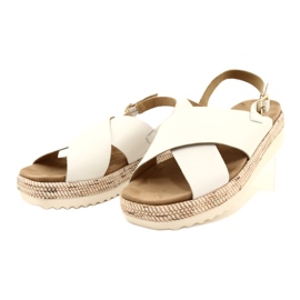 Caprice Ledersandalen auf der Plattform 9-28712 102 Weiß 2