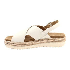 Caprice Ledersandalen auf der Plattform 9-28712 102 Weiß 1