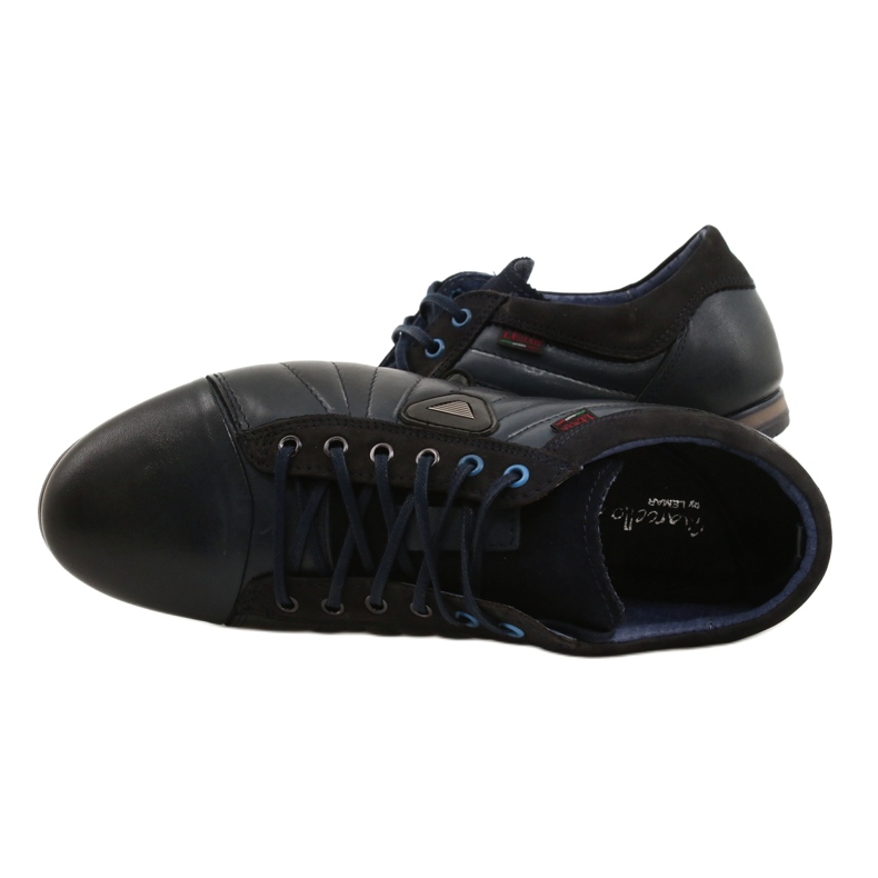 Lemar Herren Lederschuhe 1615 marineblau 5