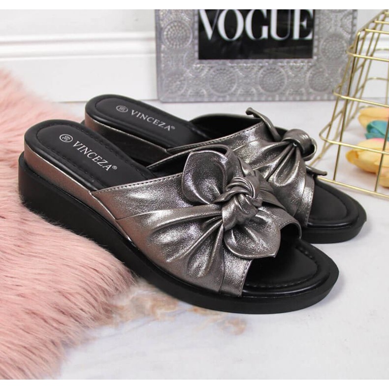 Hausschuhe auf dem Keil Vinceza W JAN115B Silber silber- 2