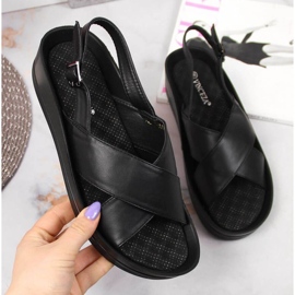 Schwarze Keilsandalen von Vinceza W JAN117A 1