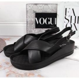 Schwarze Keilsandalen von Vinceza W JAN117A 2