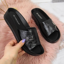 Keilhausschuhe mit Insekt Vinceza W JAN118A schwarz 1