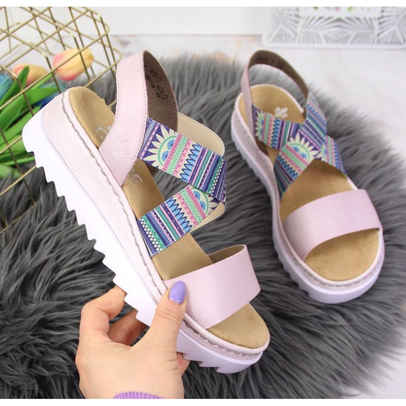 Rieker W RKR533 Lila Gummisandalen violett 1