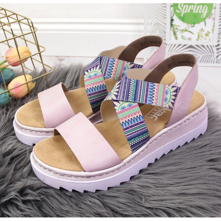 Rieker W RKR533 Lila Gummisandalen violett 2