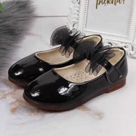 Ballerinas mit Klettverschluss und Schleife Vinceza Jr JAN100A schwarz 2