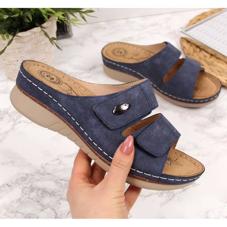 Wedges mit Klettverschluss eVento W EVE224A marineblau navy blau 1