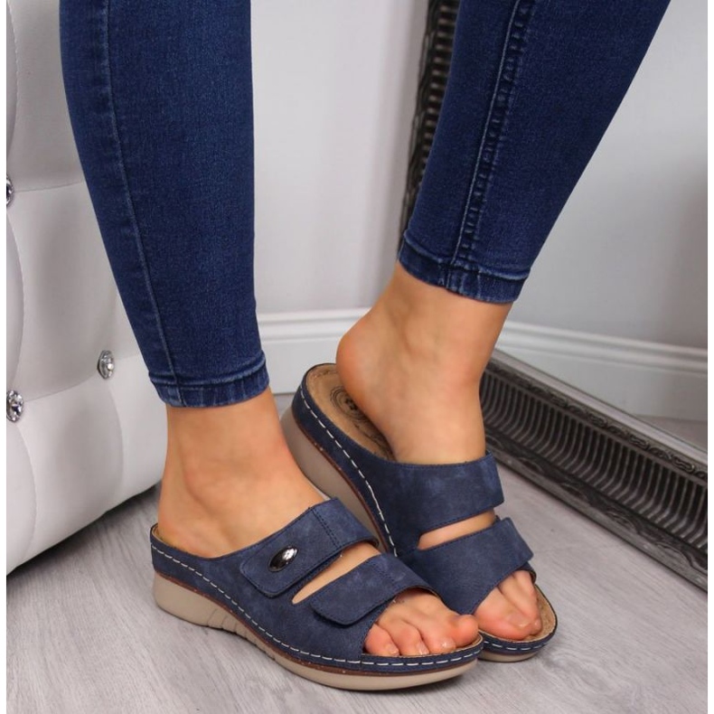 Wedges mit Klettverschluss eVento W EVE224A marineblau navy blau 2