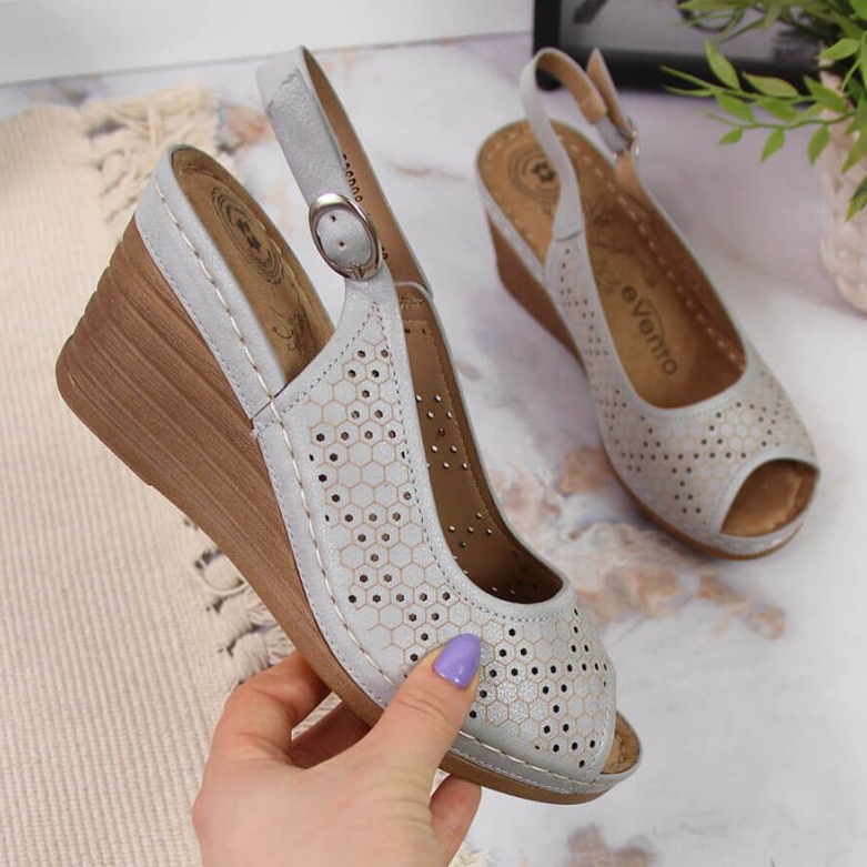 Netex Graue eVento W EVE349C Keilsandalen 1