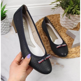 Rieker W RKR532 durchbrochene Ballerinas marineblau navy blau 1