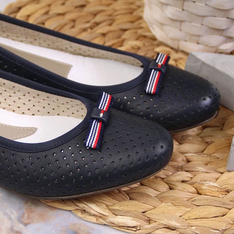 Rieker W RKR532 durchbrochene Ballerinas marineblau navy blau 2