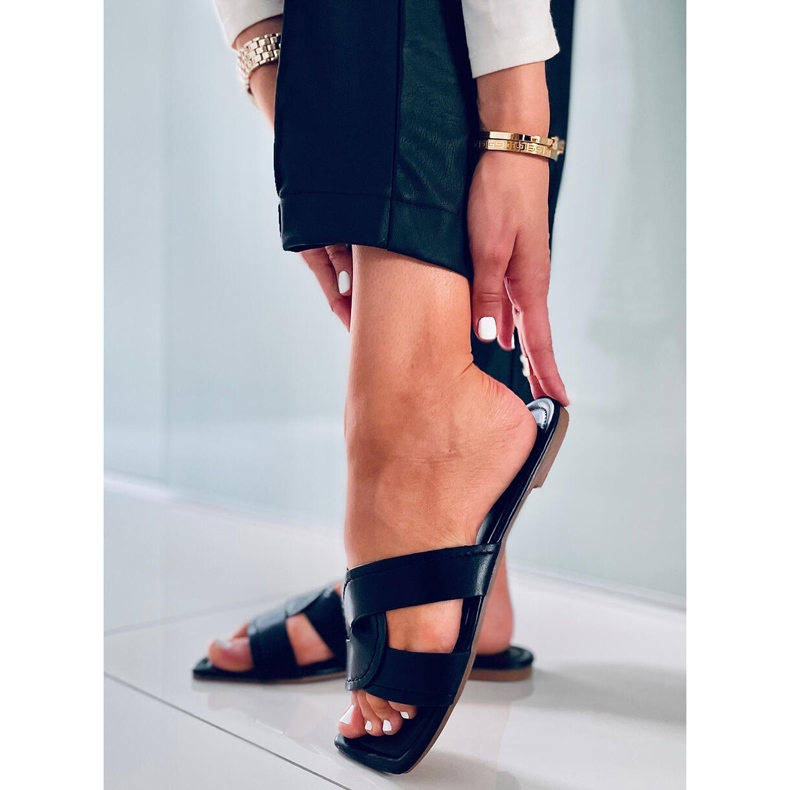 Pantoletten mit quadratischer Sohle Nitya Black schwarz 2