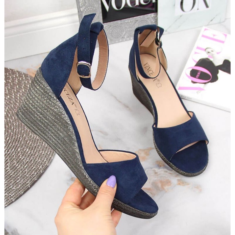 Keilsandalen Vinceza W JAN104A marineblau navy blau 1